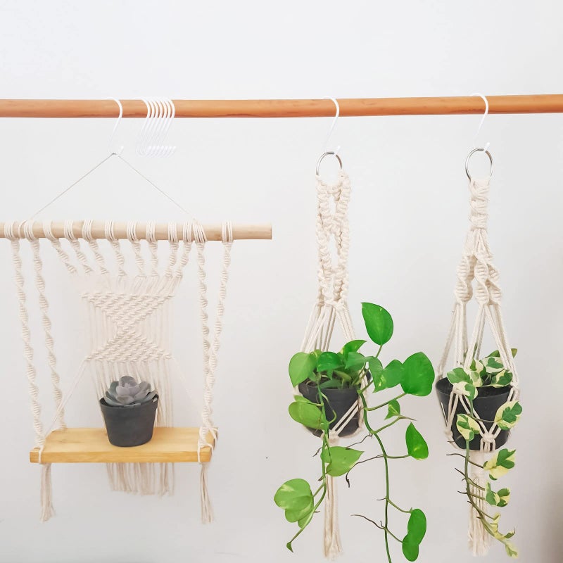 HiGift 24 Pack 4-1/2 Inch White S Hooks for hanging  Large Vinyl Coated S Hangers Hooks Heavy Duty  Steel Metal Rubber Coated Closet Rod Hooks for Hanging Jeans Clothes Plant Pot Pan Cup Bathrooms Towel Robe - Image 4